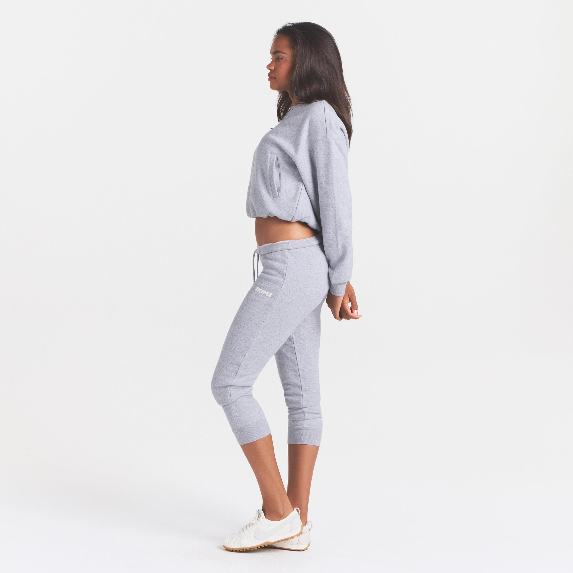 cotton fleece legging with embossed logo cotton fleece legging with embossed logo