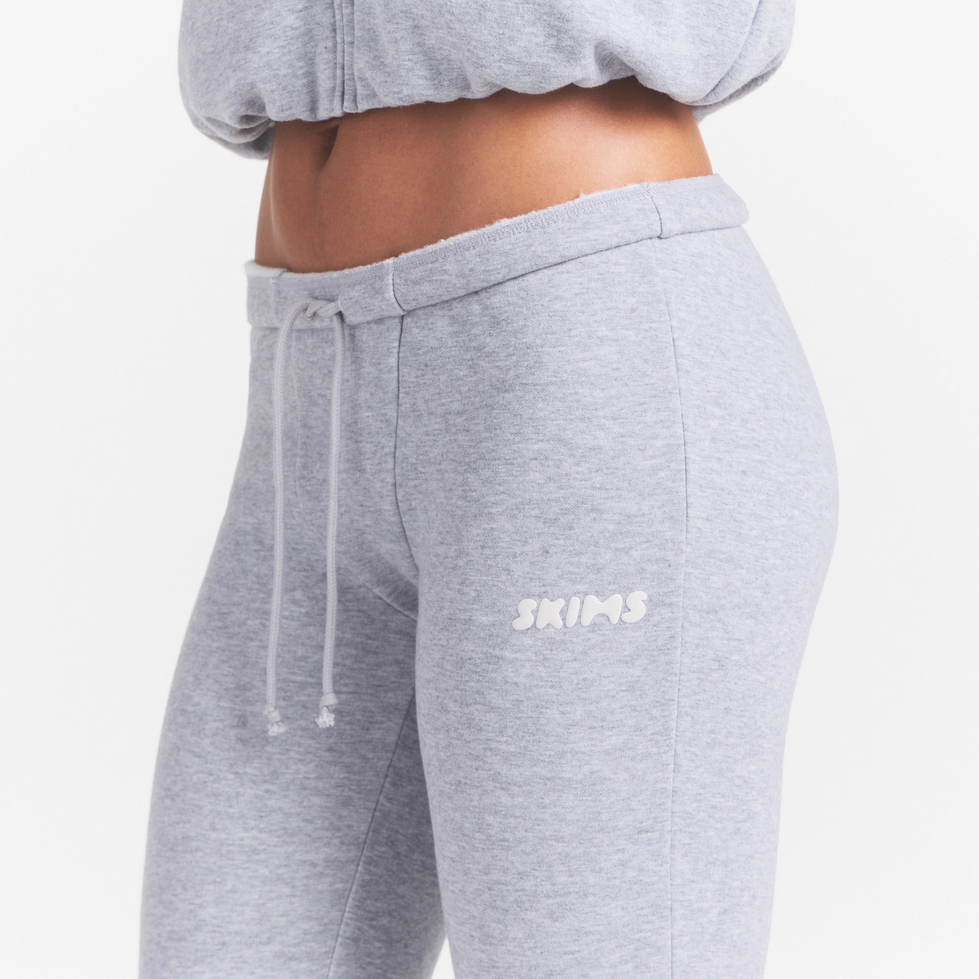 cotton fleece legging with embossed logo cotton fleece legging with embossed logo