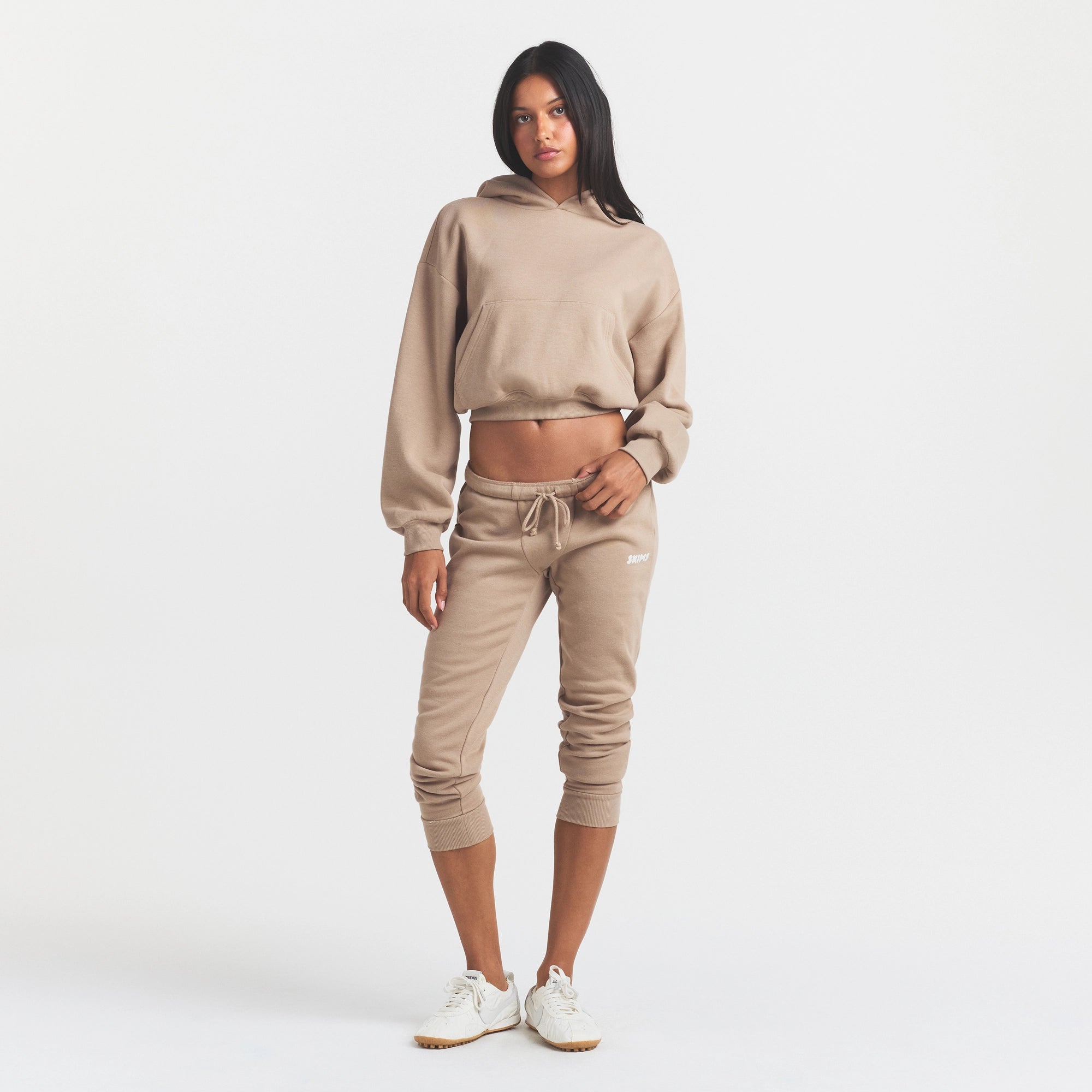 cotton fleece legging with embossed logo cotton fleece legging with embossed logo