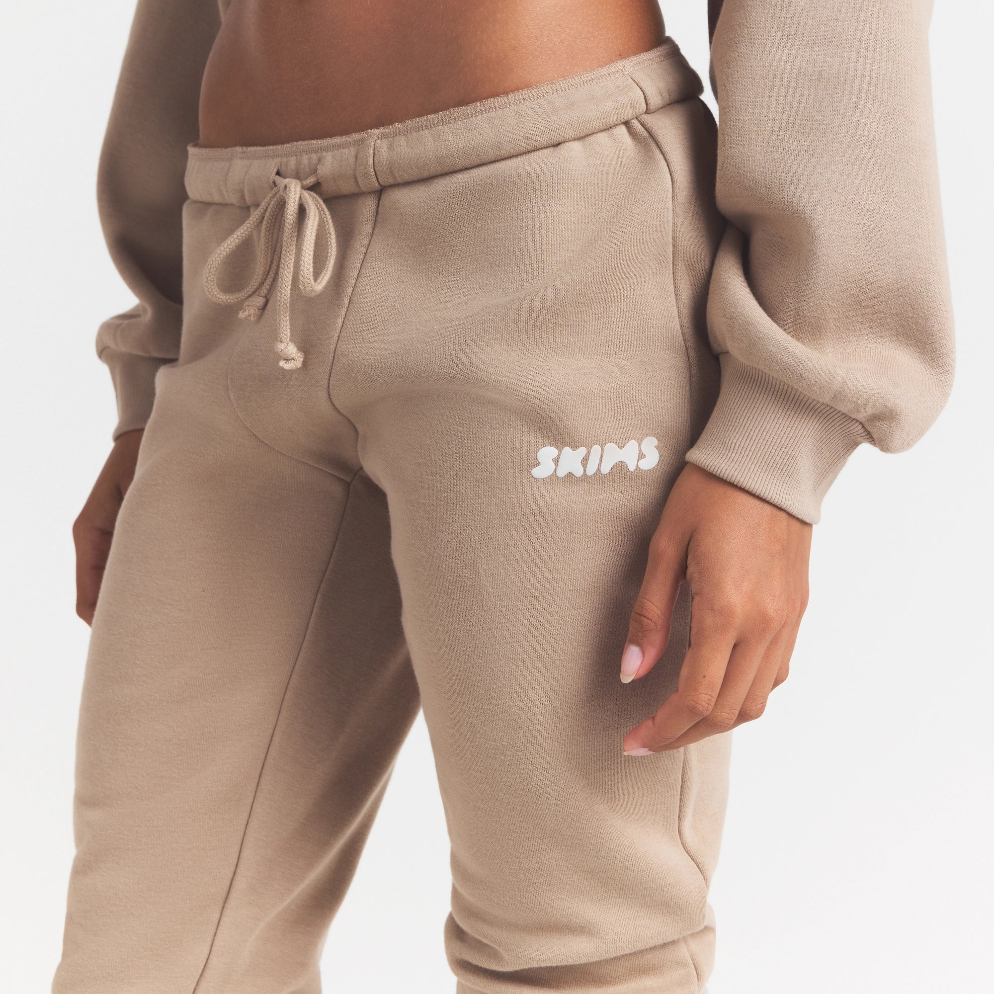 cotton fleece legging with embossed logo cotton fleece legging with embossed logo