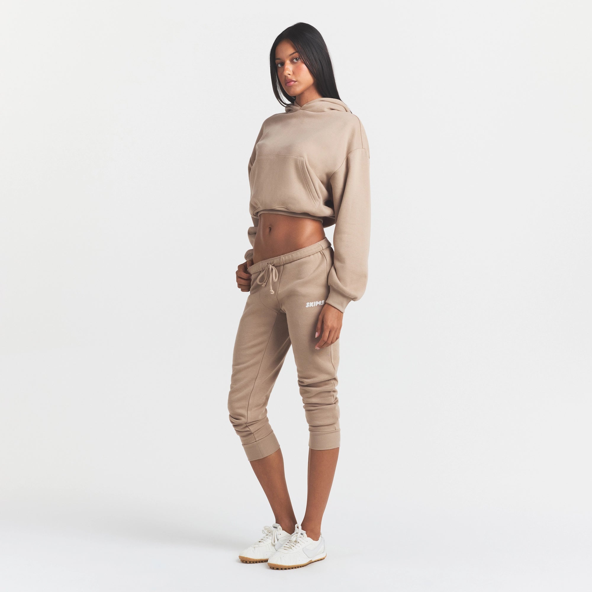 cotton fleece legging with embossed logo cotton fleece legging with embossed logo