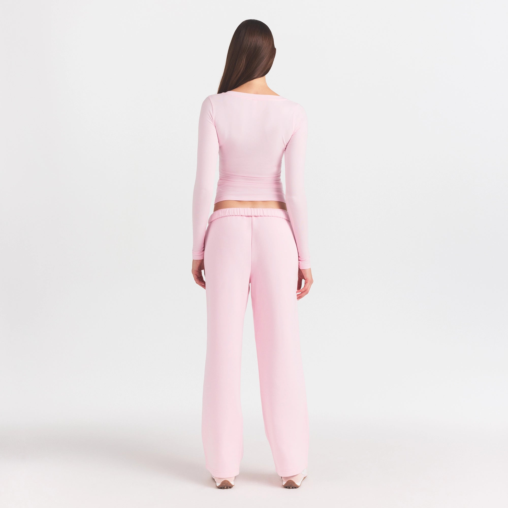cotton fleece straight leg pant with embossed logo cotton fleece straight leg pant with embossed logo