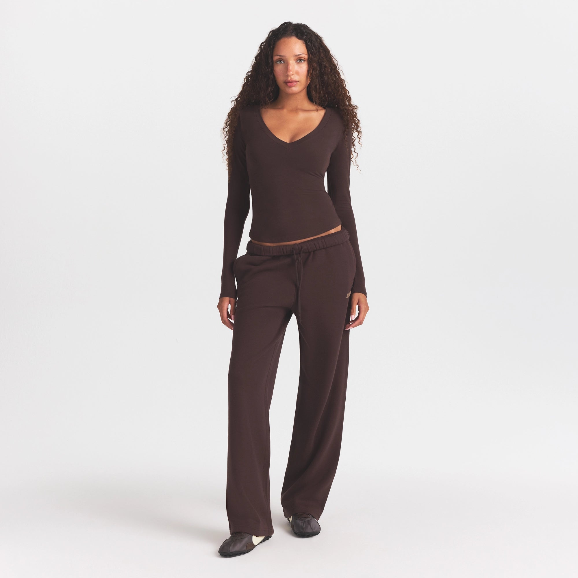 cotton fleece straight leg pant with embossed logo cotton fleece straight leg pant with embossed logo