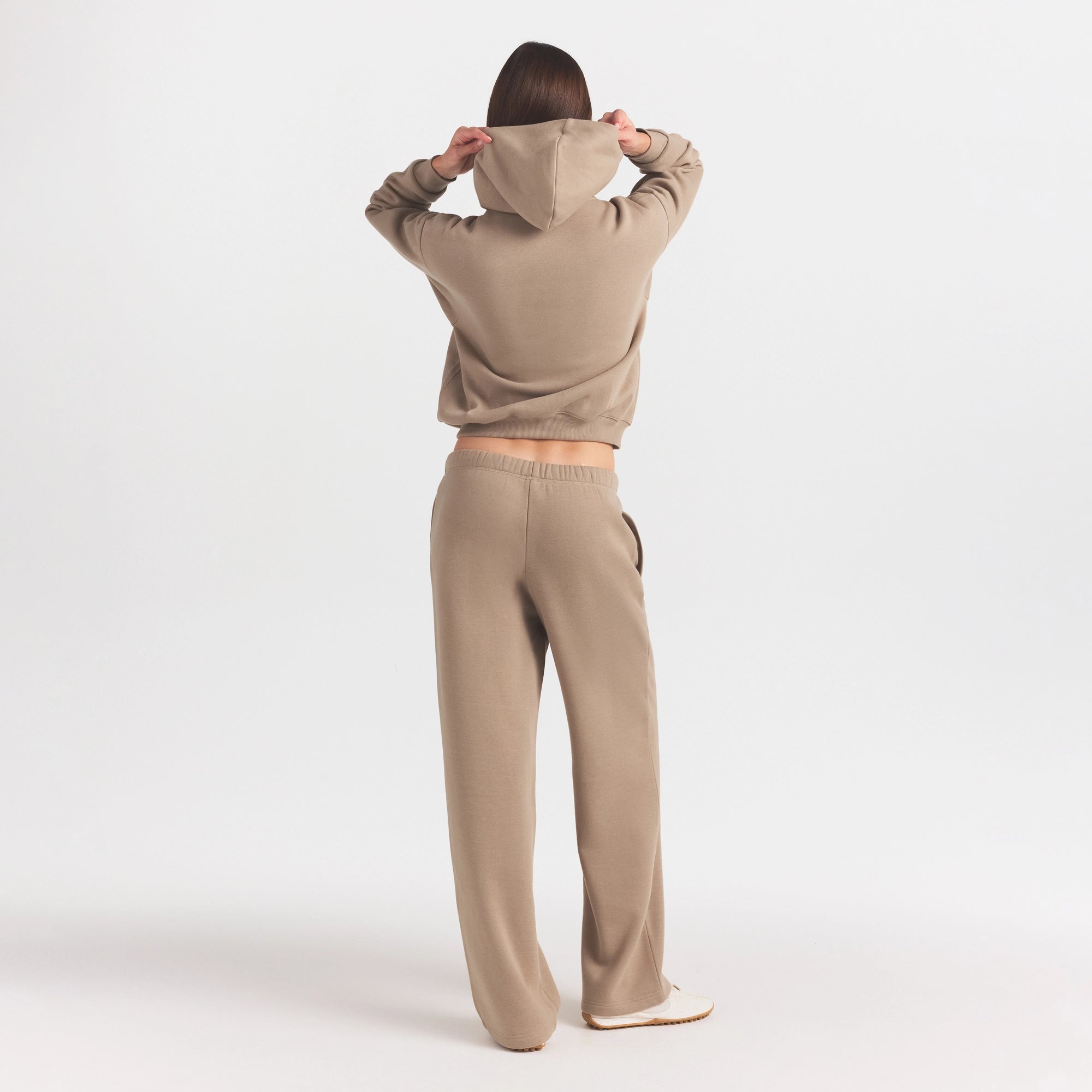 cotton fleece straight leg pant with embossed logo cotton fleece straight leg pant with embossed logo