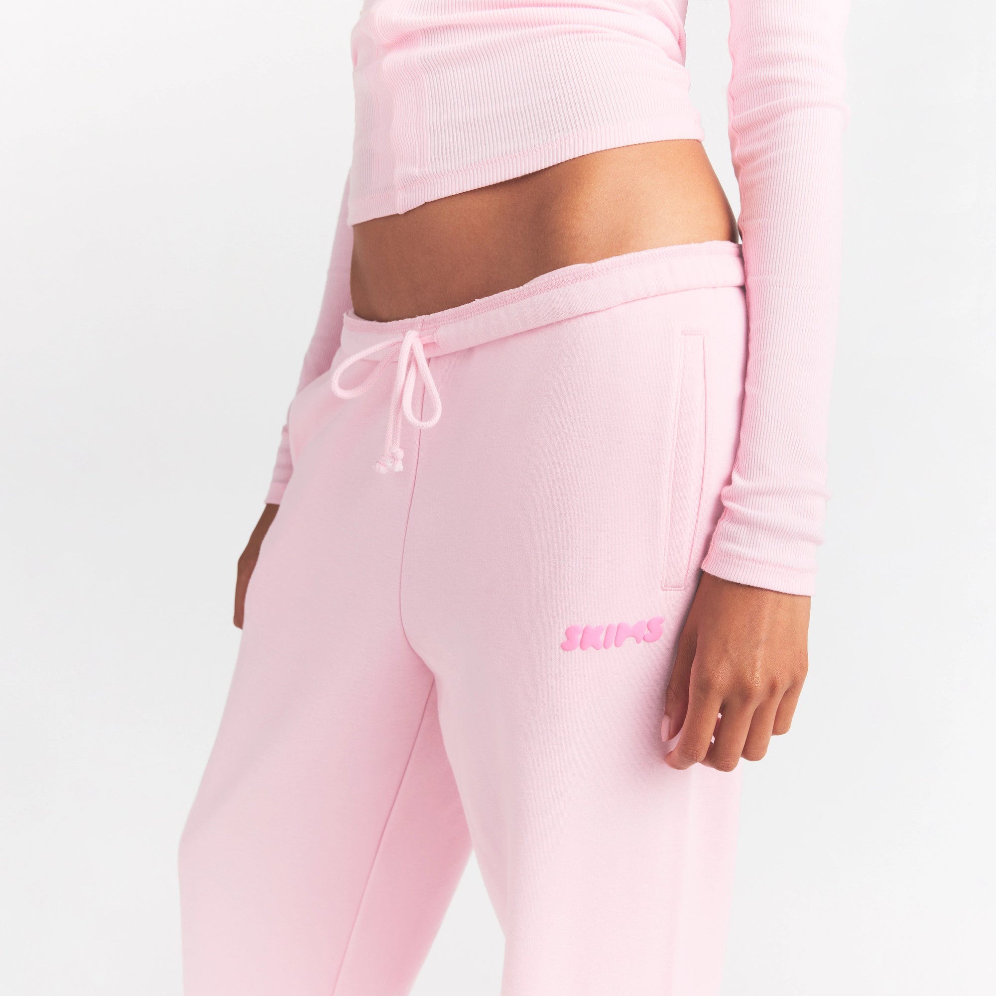 cotton fleece jogger with embossed logo cotton fleece jogger with embossed logo