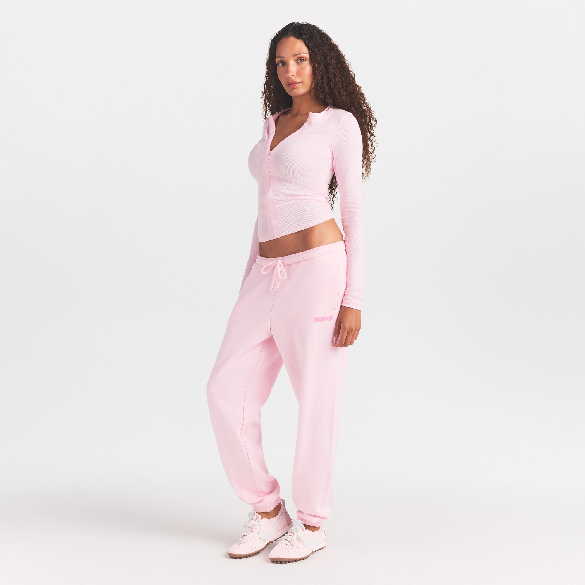 cotton fleece jogger with embossed logo cotton fleece jogger with embossed logo
