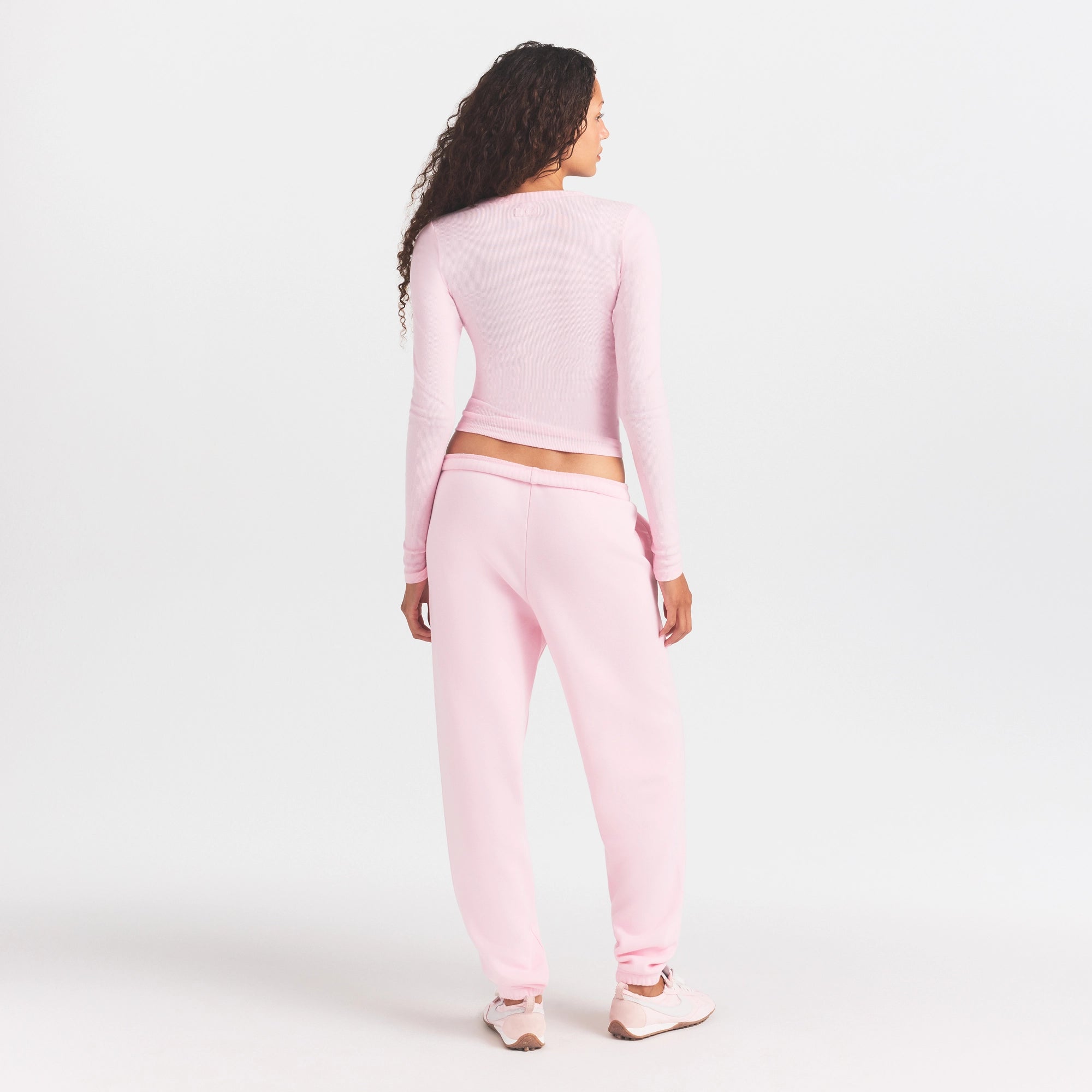 cotton fleece jogger with embossed logo cotton fleece jogger with embossed logo