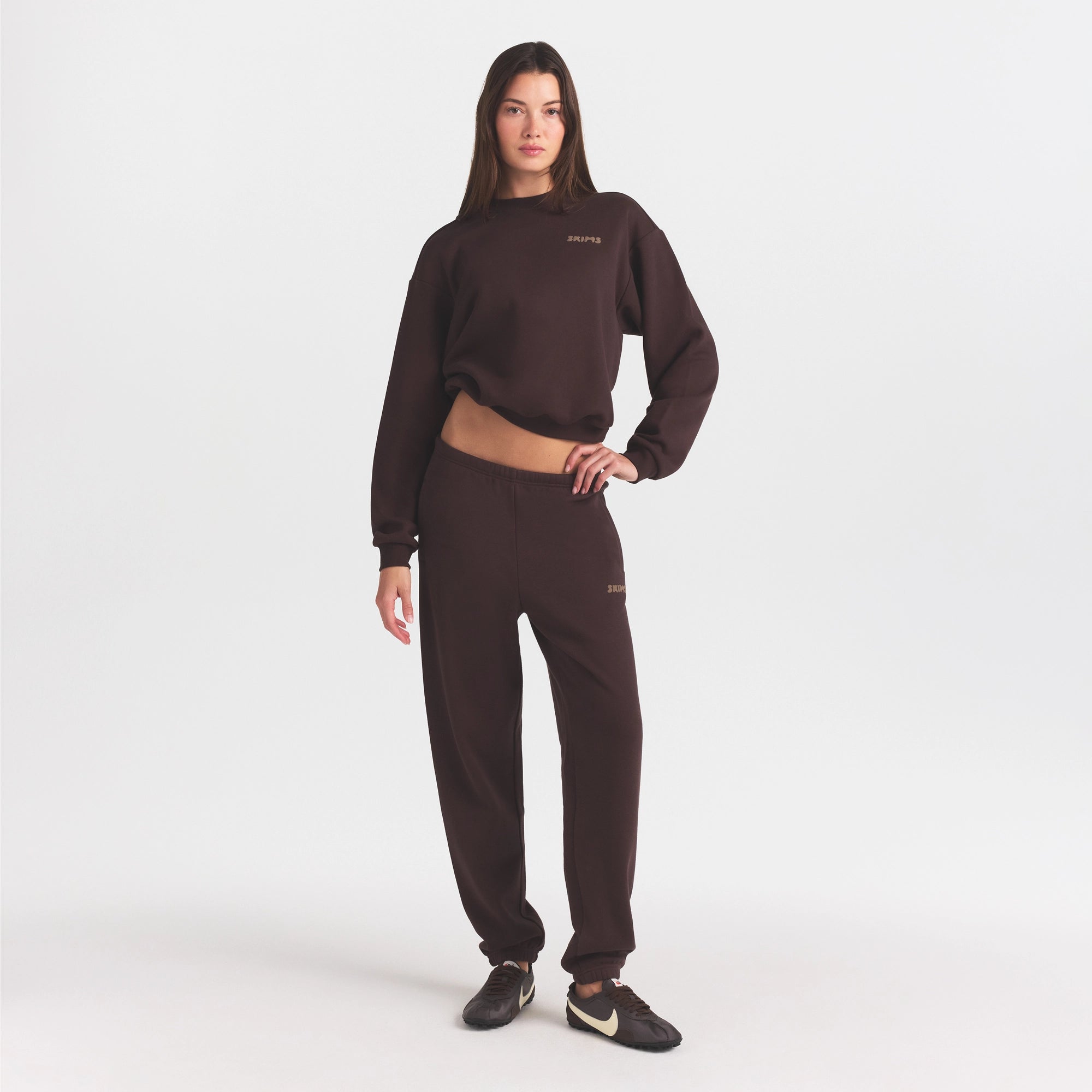 cotton fleece jogger with embossed logo cotton fleece jogger with embossed logo