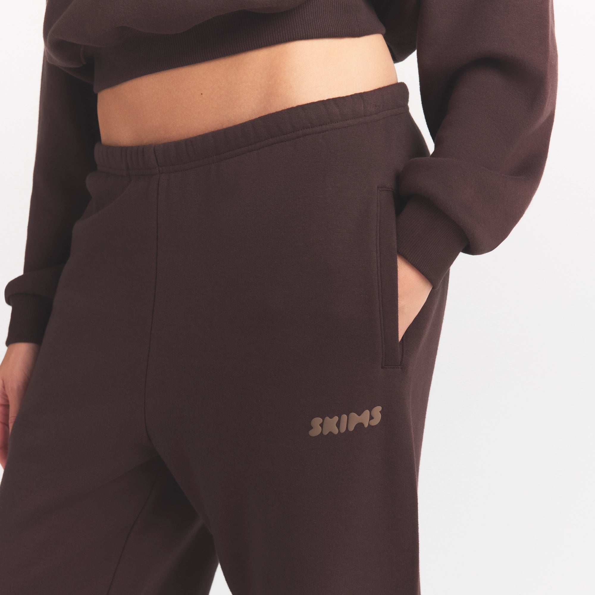 cotton fleece jogger with embossed logo cotton fleece jogger with embossed logo