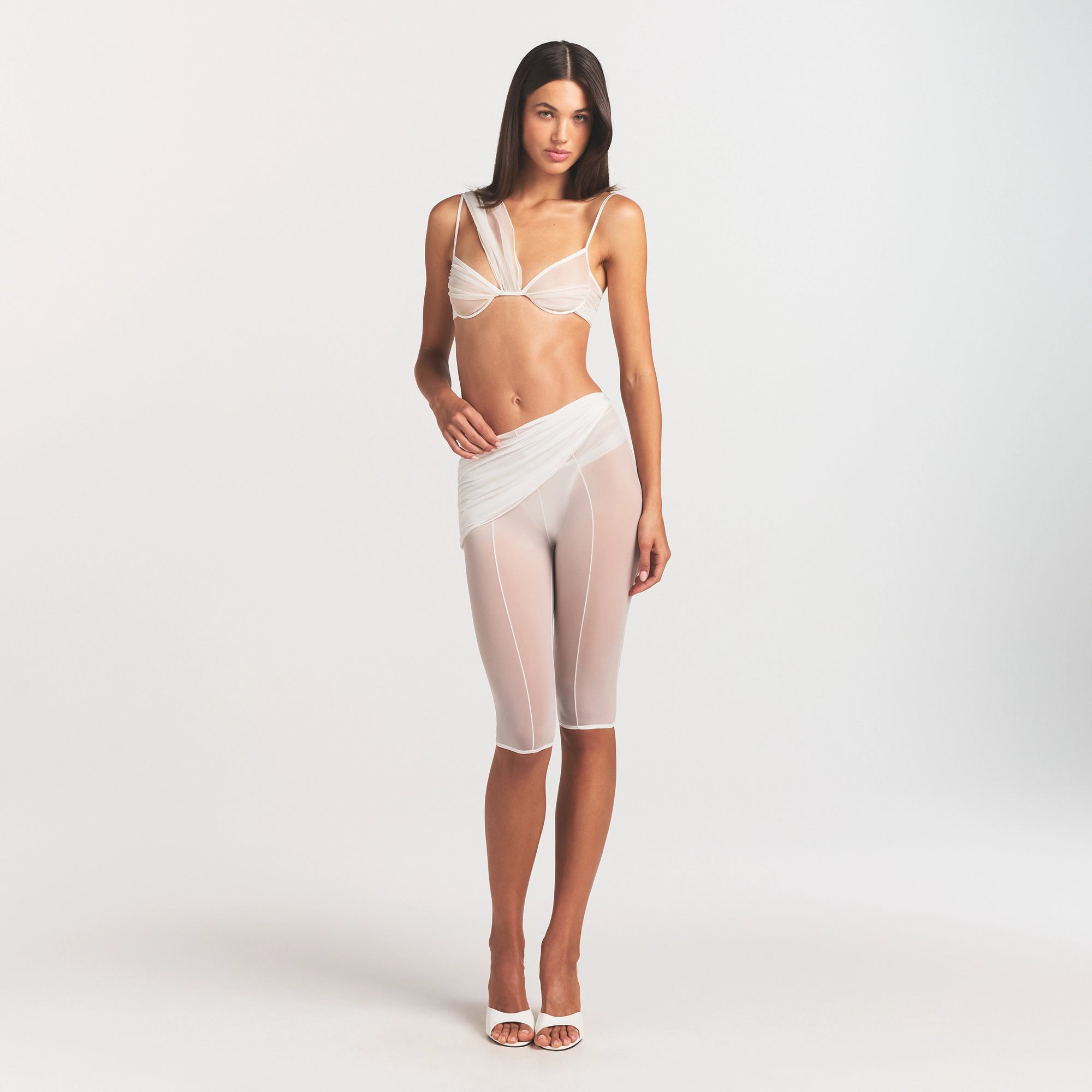 ultra fine mesh draped capri ultra fine mesh draped capri