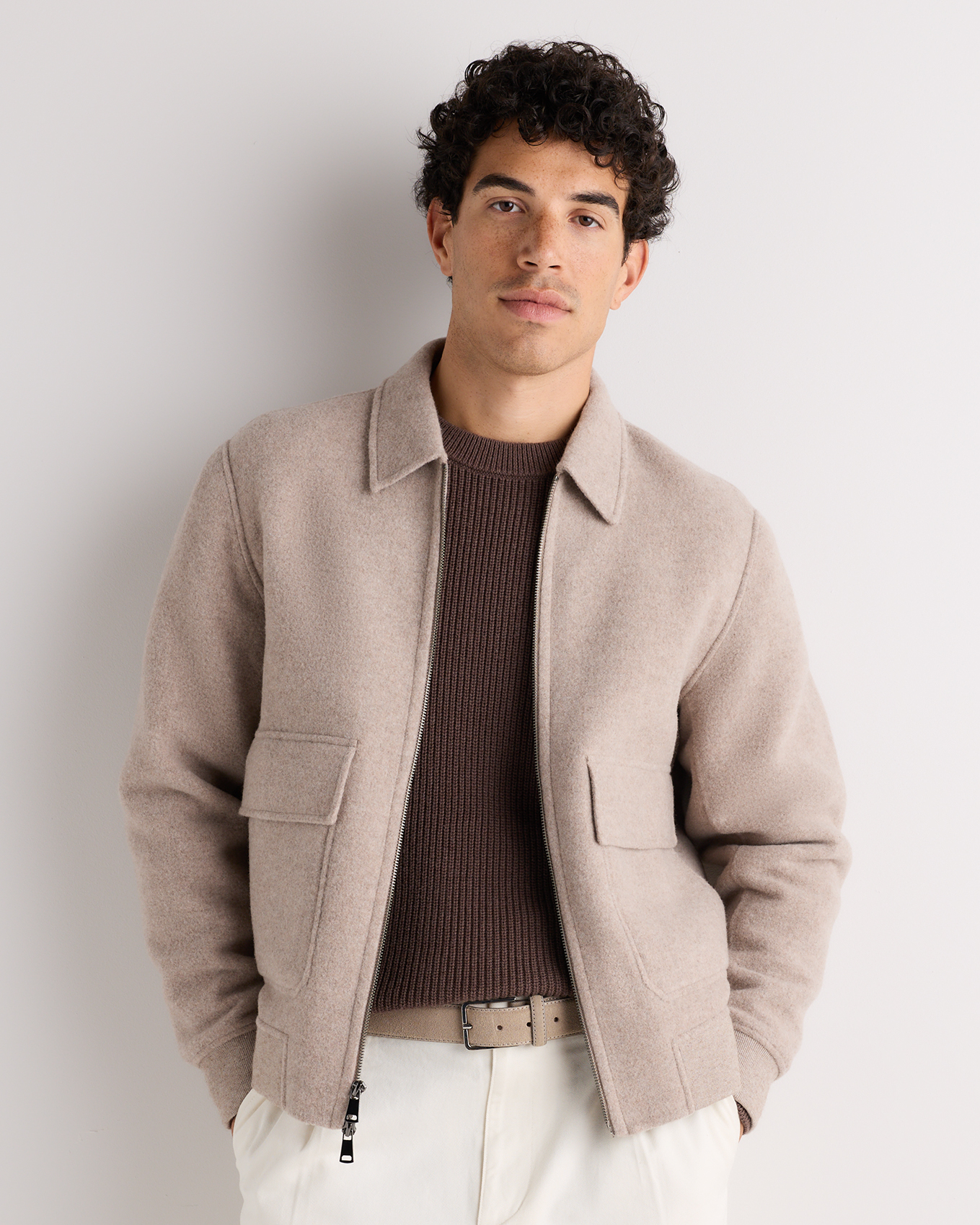 double faced merino wool bomber jacket double faced merino wool bomber jacket