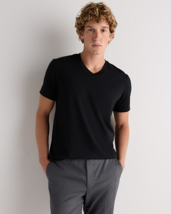 100% pima cotton luxe touch v neck tee