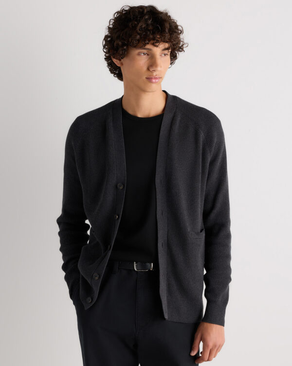 100% organic cotton ribbed cardigan