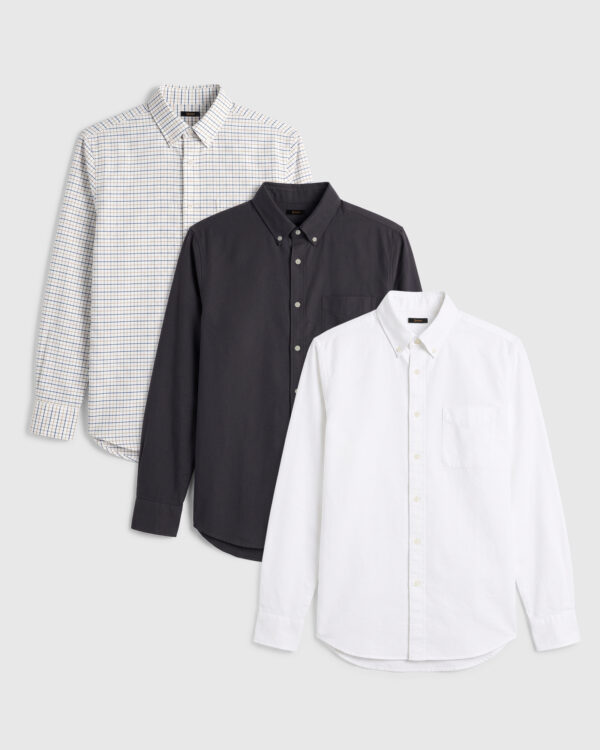 organic cotton oxford shirt 3 pack bundle