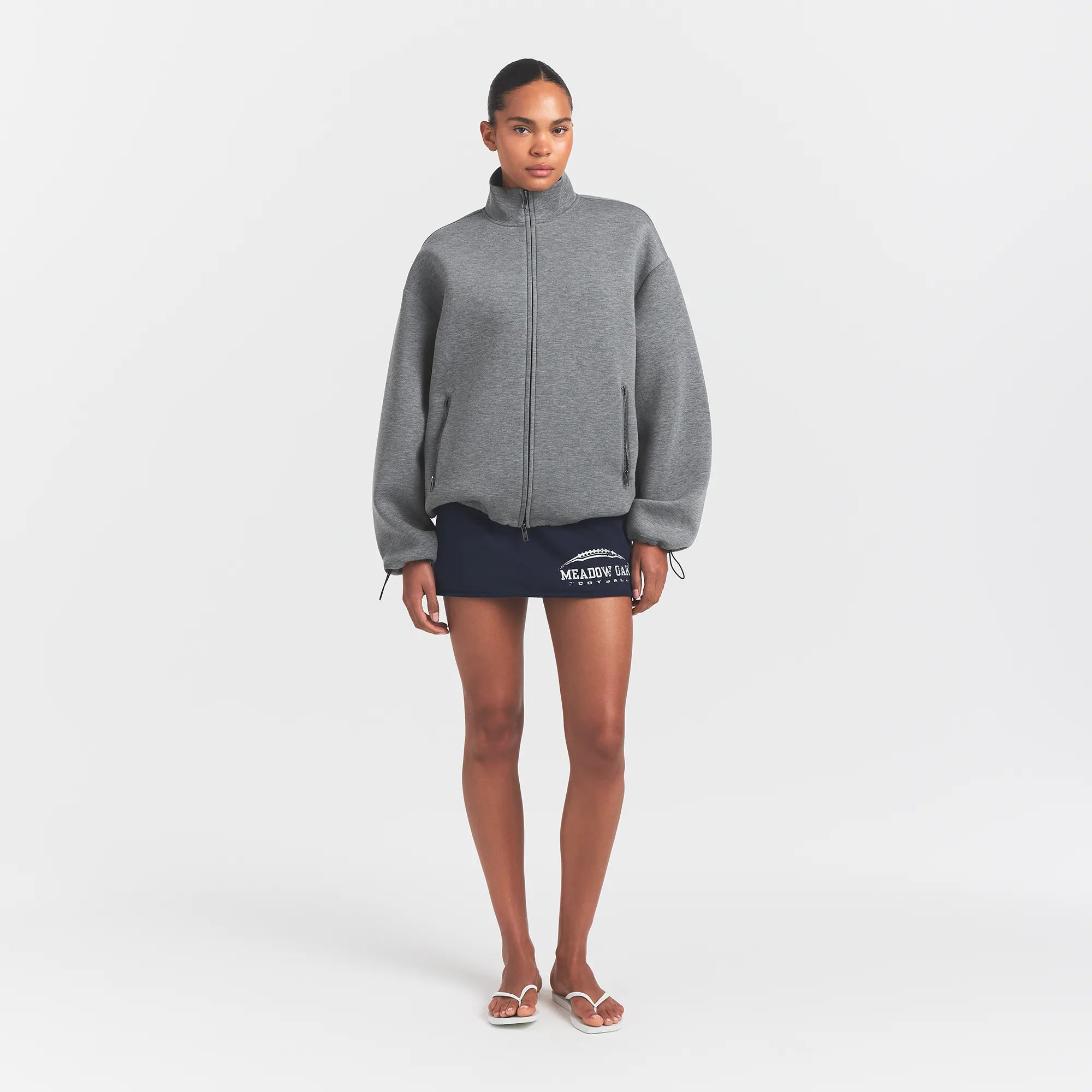 neoprene outerwear oversized mock neck jacket neoprene outerwear oversized mock neck jacket