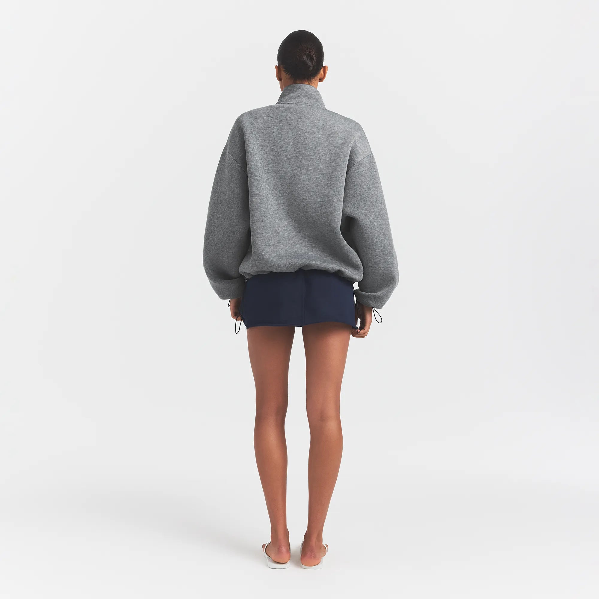 neoprene outerwear oversized mock neck jacket neoprene outerwear oversized mock neck jacket