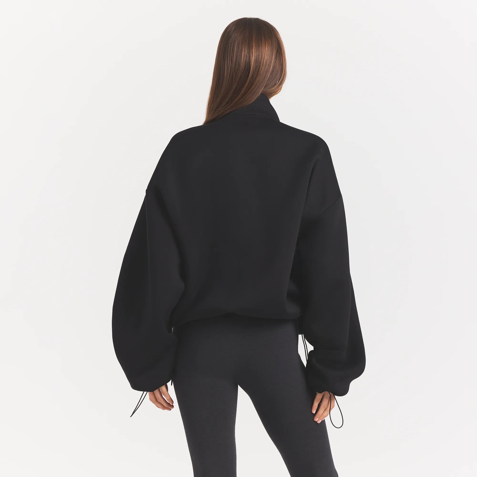 neoprene outerwear oversized mock neck jacket neoprene outerwear oversized mock neck jacket