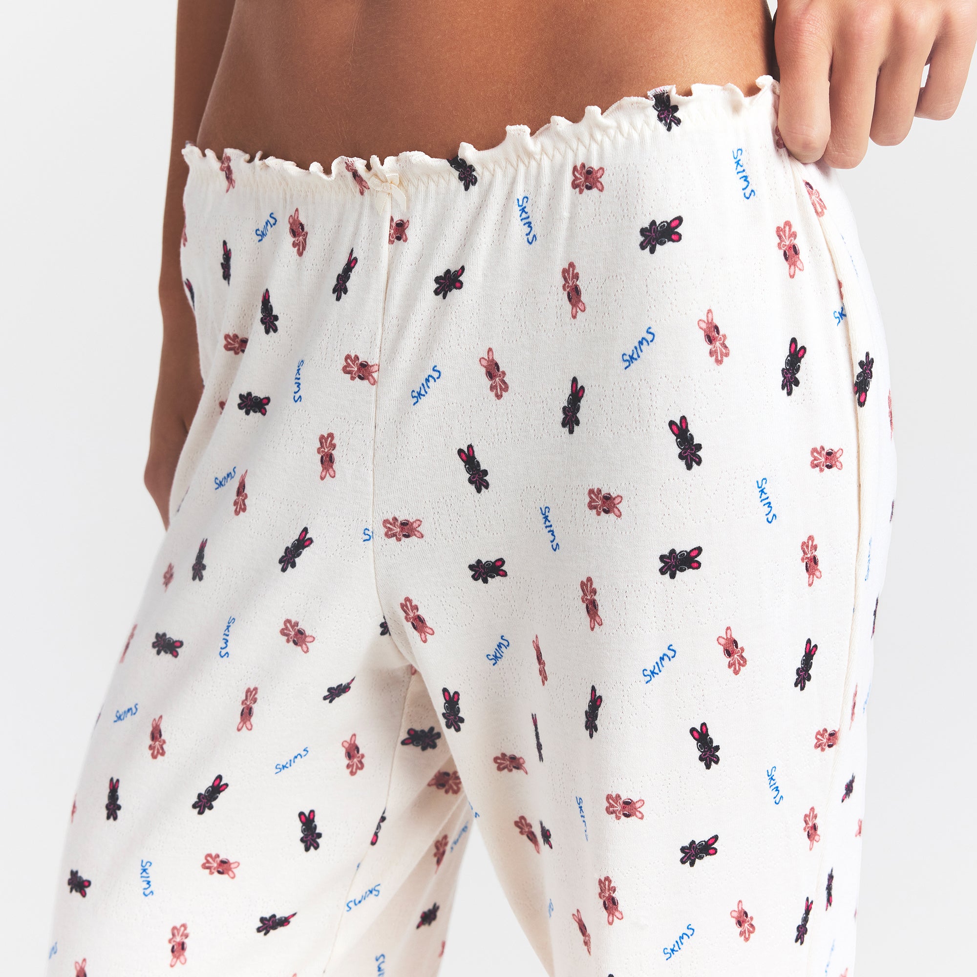logo pointelle straight leg pant logo pointelle straight leg pant