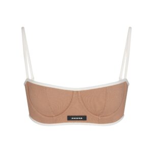 Home cotton rib balconette bra