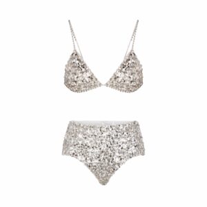 Home novelty intimates sequin bralette and hipster set