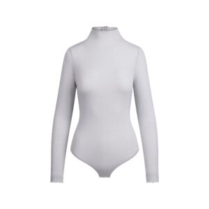 Home sheer modal long sleeve turtleneck bodysuit