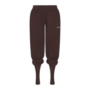 cotton fleece sweatpant with rib leg warmer with embossed logo