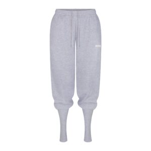 cotton fleece sweatpant with rib leg warmer with embossed logo