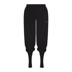 cotton fleece sweatpant with rib leg warmer with embossed logo
