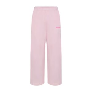 cotton fleece straight leg pant with embossed logo
