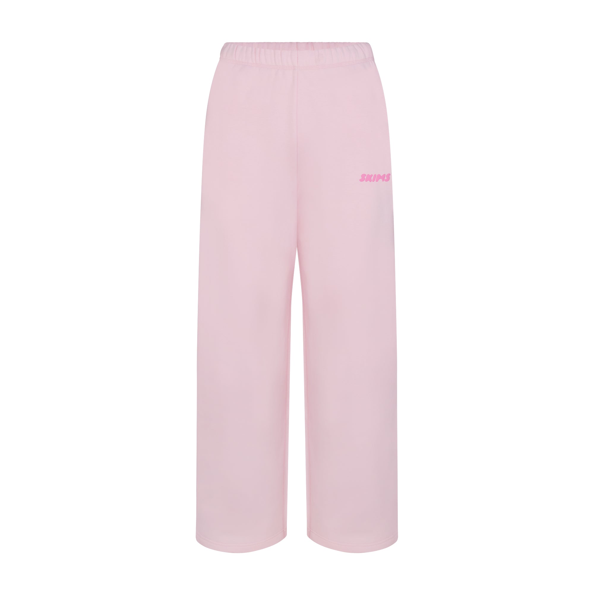 cotton fleece straight leg pant with embossed logo cotton fleece straight leg pant with embossed logo