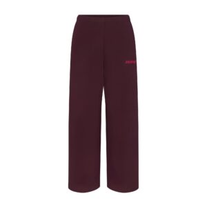 cotton fleece straight leg pant with embossed logo