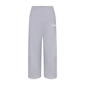 cotton fleece straight leg pant with embossed logo