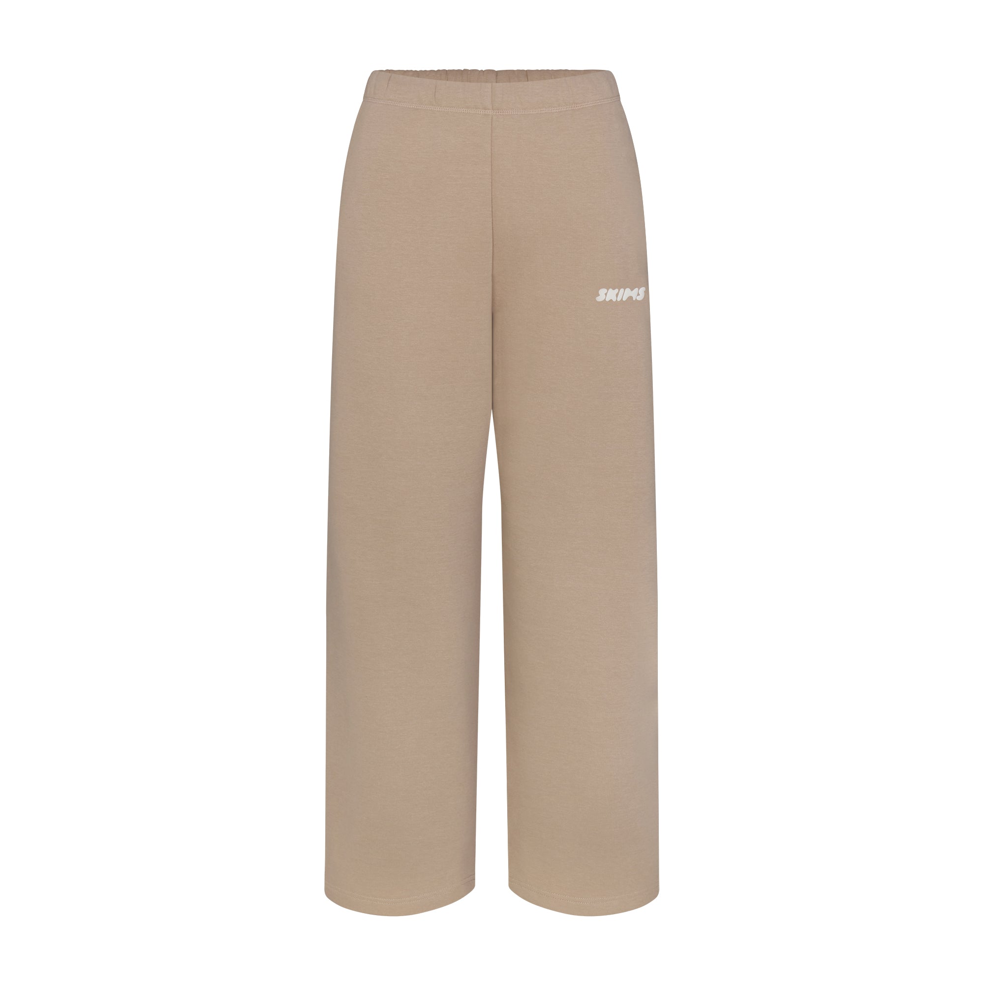 cotton fleece straight leg pant with embossed logo cotton fleece straight leg pant with embossed logo