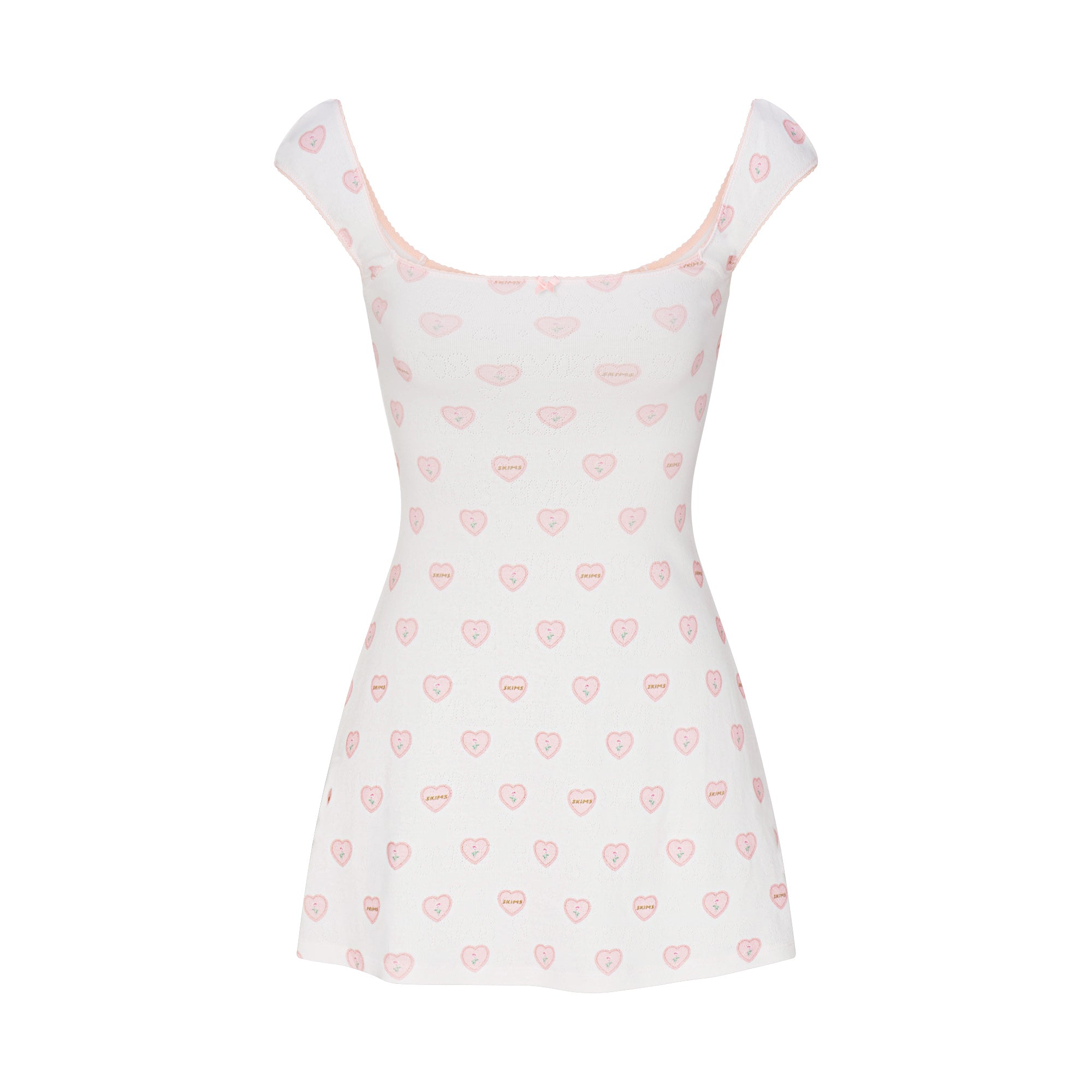 logo pointelle mini dress logo pointelle mini dress
