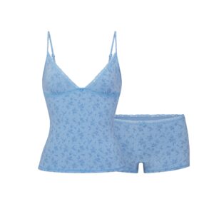 Home lightweight cotton lace cami and boy short set