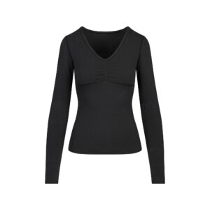 Home cotton jersey shirred bust long sleeve
