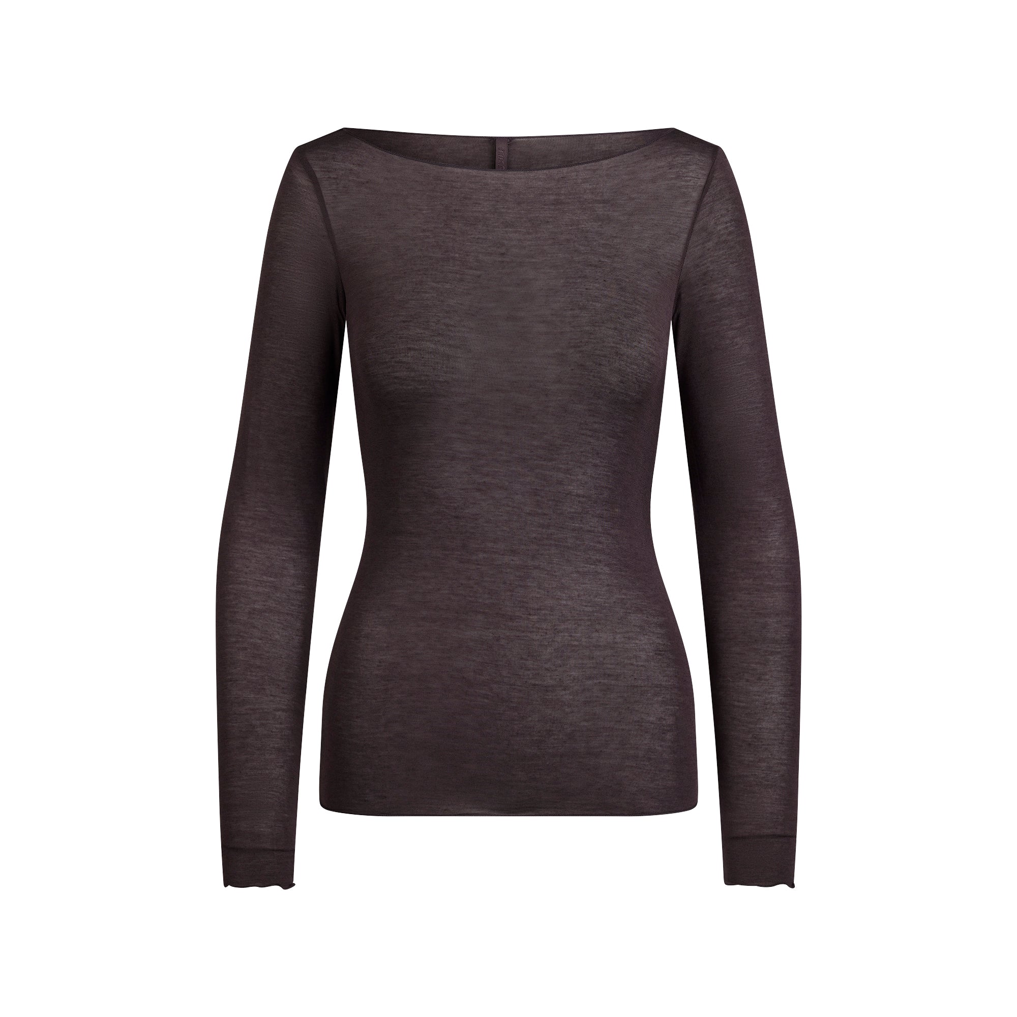 sheer modal long sleeve boatneck top sheer modal long sleeve boatneck top