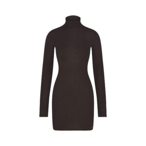 Home essential knit mock neck mini dress