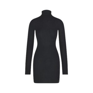 Home essential knit mock neck mini dress