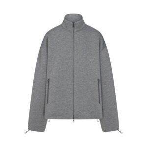 Home neoprene outerwear oversized mock neck jacket