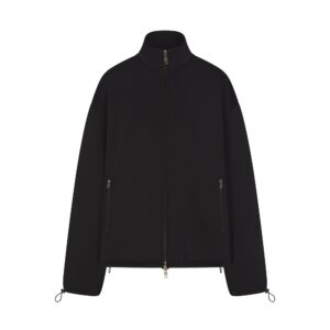 Home neoprene outerwear oversized mock neck jacket
