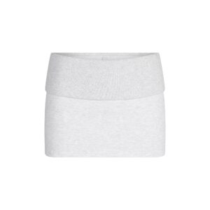 cotton fleece foldover mini skirt