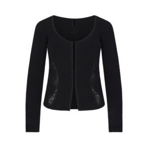Home lace knit long sleeve cardigan