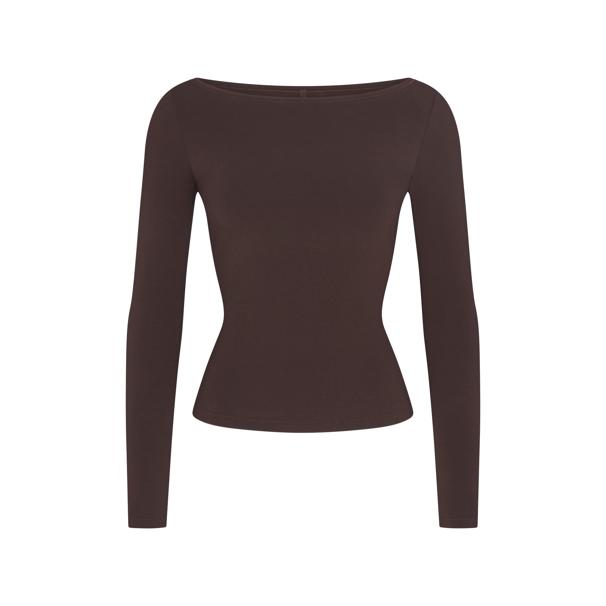 cotton jersey long sleeve boatneck top cotton jersey long sleeve boatneck top