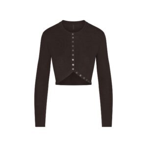 Home essential knit rounded cropped cardigan