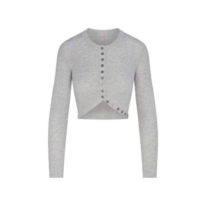 Home essential knit rounded cropped cardigan