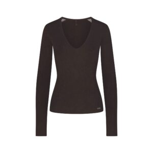 Home essential knit long sleeve v neck