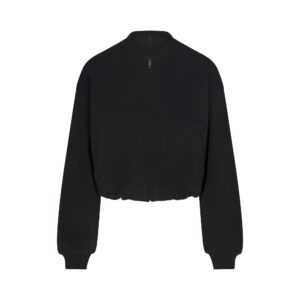 cotton fleece bomber jacket
