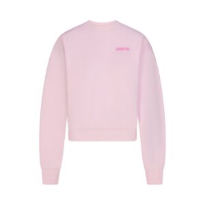 cotton fleece crewneck with embossed logo
