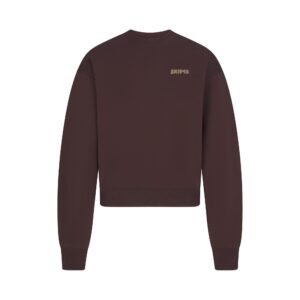 cotton fleece crewneck with embossed logo